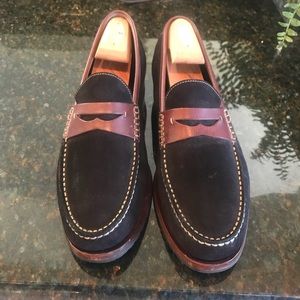 Johnston and Murphy black suede and leather shoes